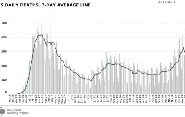 Chart showing daily deaths from Covid-19