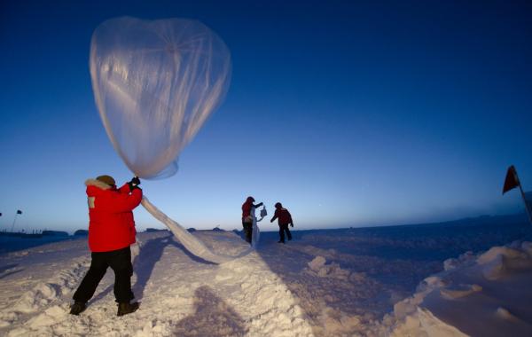 Researchers launch a a lightweight, balloon-borne instrument to collect data. "To keep advancing, we need scientists who can determine what data we need, collect that data, and solve problems," Bracco says. (NOAA)