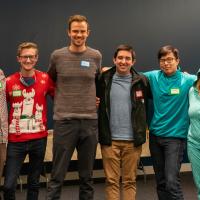 QBioS Student Government Association.  Left to right = Will Ratcliff (QBioS Director), Tucker Lancaster, Aaron Pfennig, Pablo Bravo, Conan Zhao, Andreea Magalie