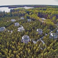An aerial photo of the SPRUCE experiment.